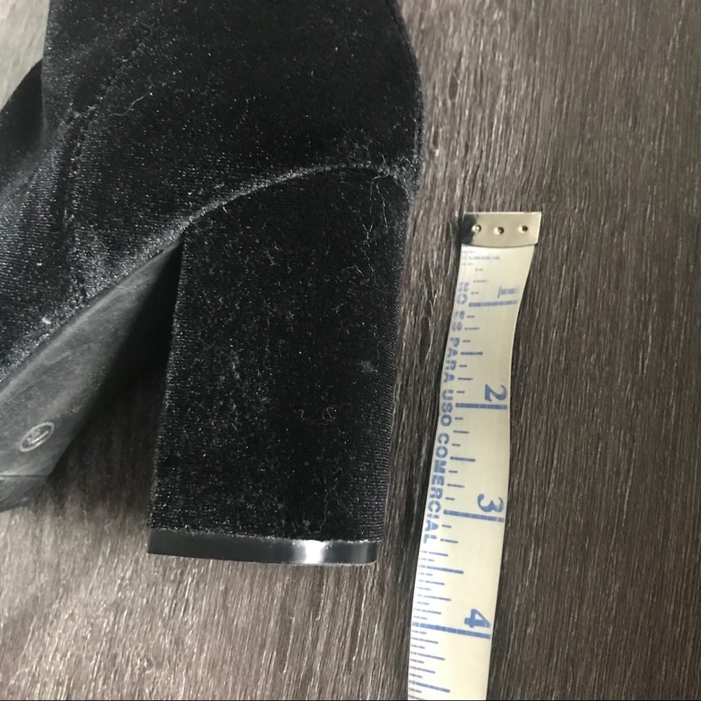 (EUC) Black Velvet Sock Style  heeled boots (7.5) - Picture 4 of 8